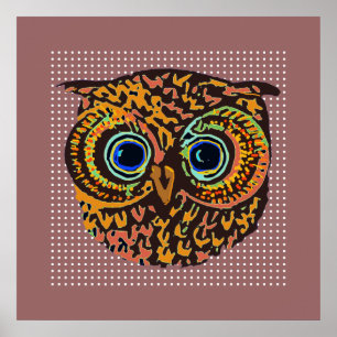 Affiche oiseau de chouette décoratif
