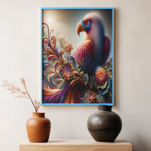 Affiche Oiseau de Condor Vibrant Perché Au-Dessus De La Br