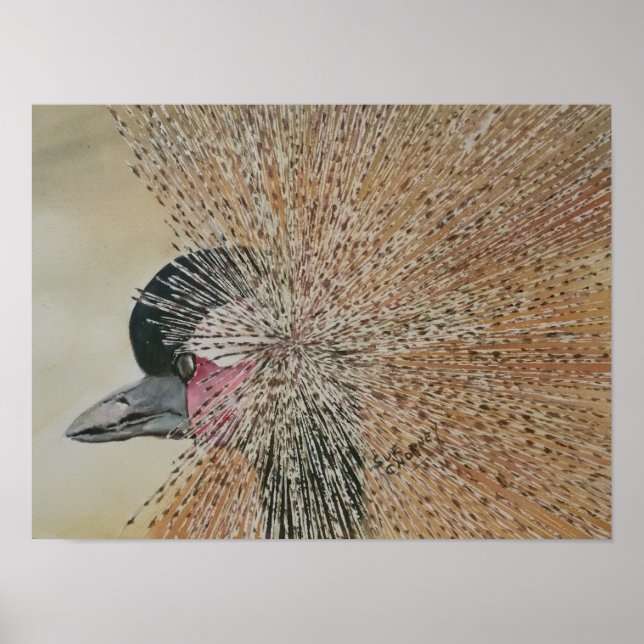 Affiche Oiseau de grue africain exceptionnel (Devant)