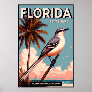 Affiche Oiseau de l'État de Floride - Moqueur polyglotte V