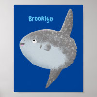 Oiseau de mer mola mola mignonne caricature