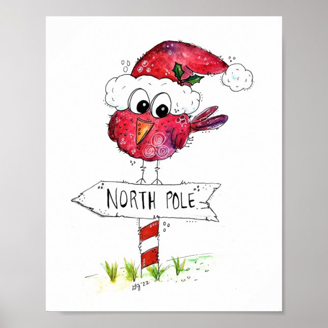 Affiche Oiseau de Noël blanc (Devant)