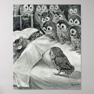 Affiche Oiseau de nuit de Louis Wain Cat