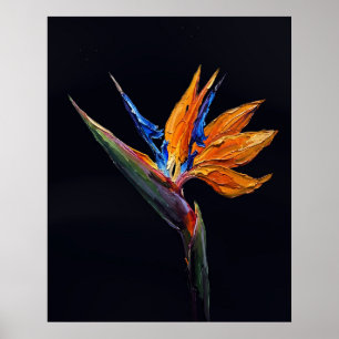 Affiche Oiseau de Paradis — Impasto Botanique Exotique
