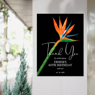 Affiche Oiseau de paradis sur le Merci d'anniversaire noir