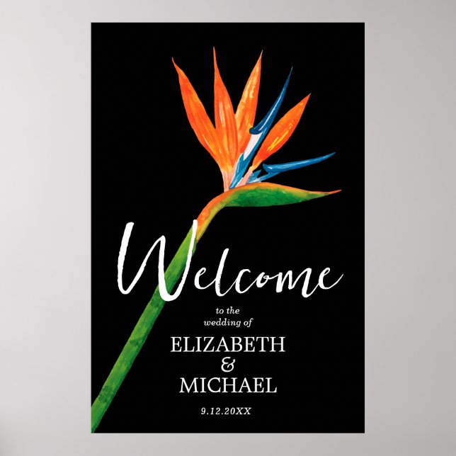 Affiche Oiseau de paradis sur Mariage noir Bienvenue (Devant)