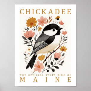 Affiche Oiseau de poulet du Maine USA Travel