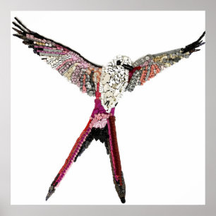 Affiche : Oiseau de Wingspan des composants du jeu