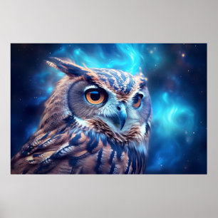 Affiche Oiseau d'hibou Majestic Wilderness Surréaliste
