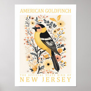 Affiche Oiseau d'or américain du New Jersey USA