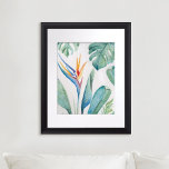 Affiche Oiseau du Paradis Floride Aquarelles<br><div class="desc">Ajoutez une touche de paradis à votre espace avec cet imprimé d'aquarelles de paradis Floride, avec ma fleur originale peinte à la main et ma feuille de palme dans des tons riches d'orange, vert et turquoise. Ce mur botanique est parfait pour créer une ambiance tropicale relaxante dans n'importe quelle chambre,...</div>