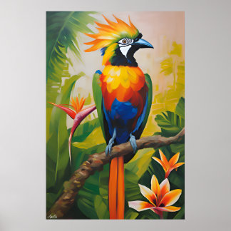 Affiche | Oiseau du paradis | Style de peinture à