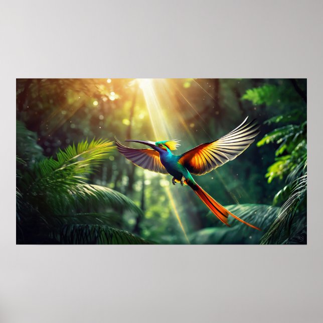 Affiche Oiseau Du Paradis Volant - Art Print (Devant)