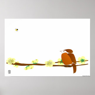Affiche Oiseau et abeille
