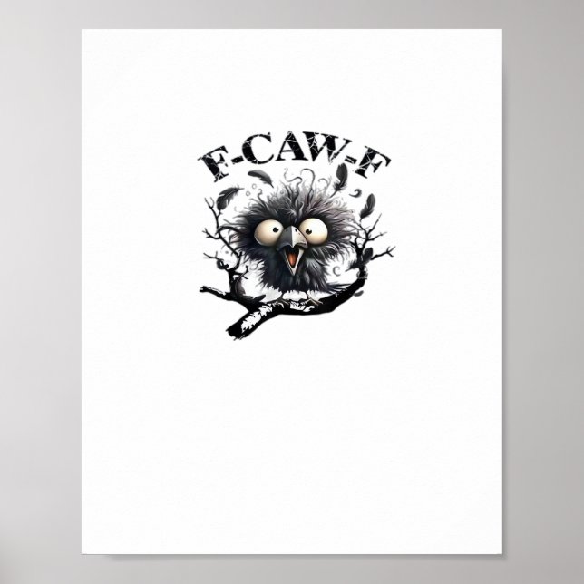 Affiche Oiseau F-Caw-F d'Halloween Cool Unique (Devant)