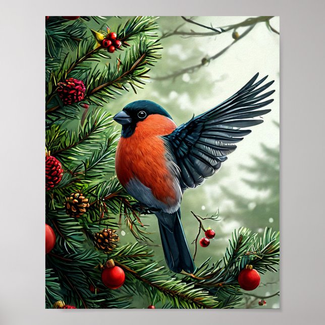 Affiche Oiseau hivernal (Devant)