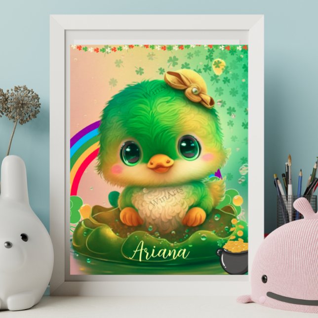 Affiche Oiseau mignon personnalisé pour la Saint-Patrick (Créateur téléchargé)