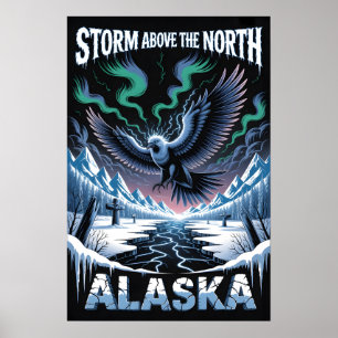 Affiche Oiseau mythique d'Alaska Thunderbird Art Horreur