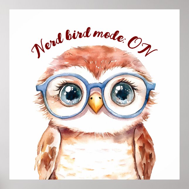 Affiche Oiseau Nerd geek (Devant)