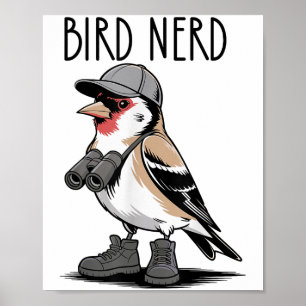 Affiche Oiseau Nerd Oiseau Drôle À L'Oiseau Observateur De