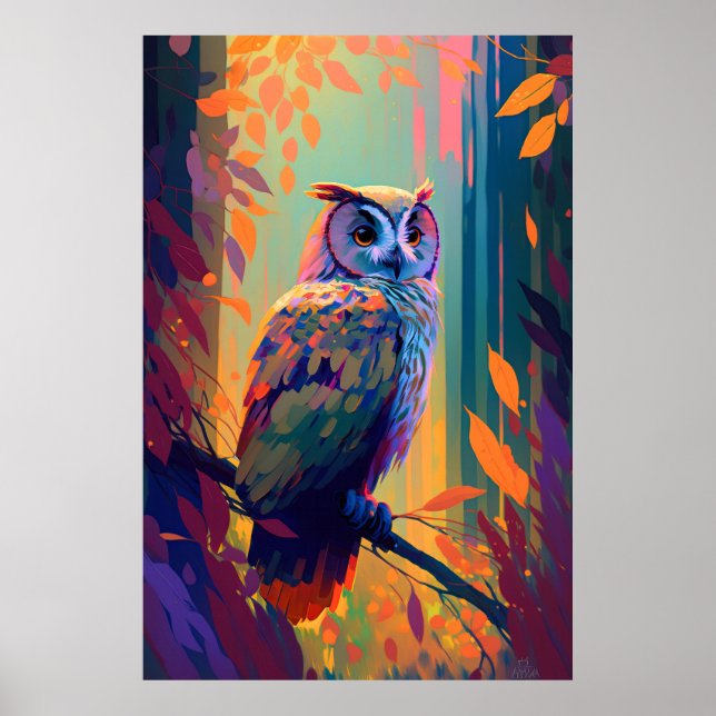 Affiche Oiseau Oiseau Animal Portrait Peinture Faune Extér (Devant)