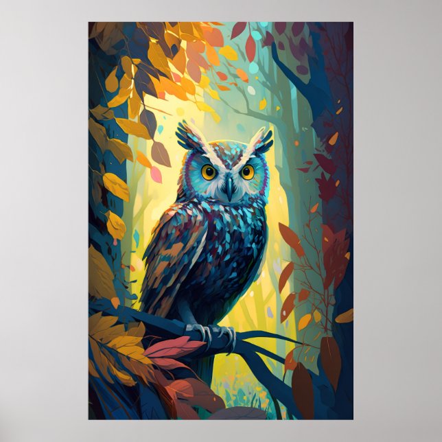 Affiche Oiseau Oiseau Animal Portrait Peinture Faune Extér (Devant)