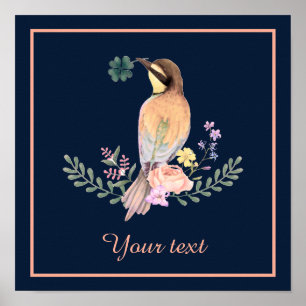 Affiche Oiseau pastel