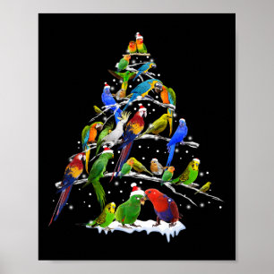 Affiche Oiseau sapin de Noël Drôle Amateurs d'oiseaux de N