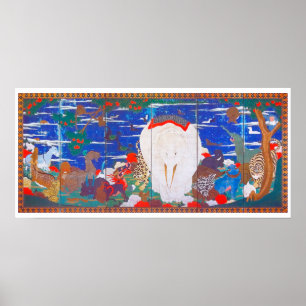 Affiche Oiseaux, animaux et Plantes floraux (à droite) Jak