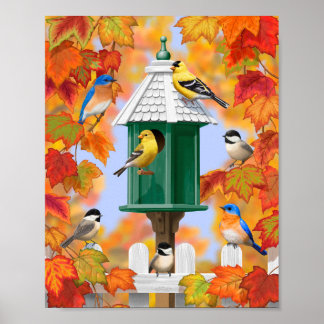 Affiche Oiseaux chanteurs en automne