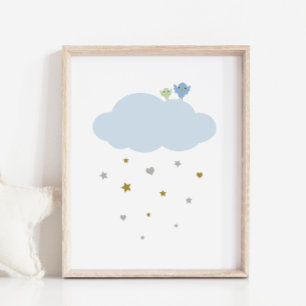 Affiche Oiseaux dans le ciel Cloud & Stars Nursery Art Pos