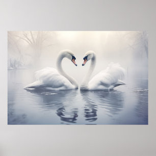 Affiche Oiseaux de cygne faune sauvage Art coloré