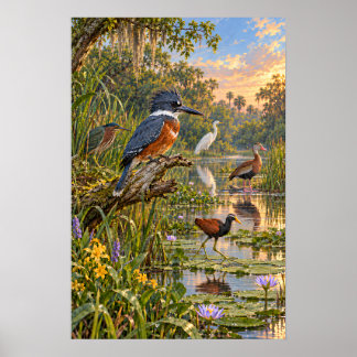Affiche Oiseaux de la vallée inférieure du Rio Grande, sud