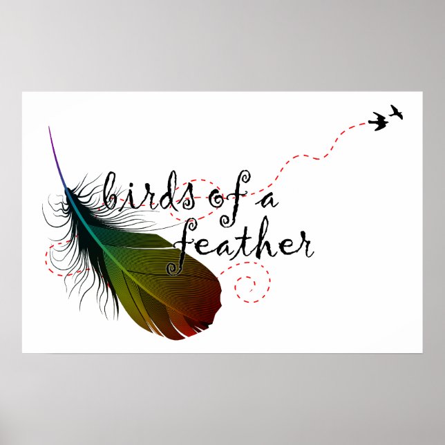 Affiche oiseaux d'une plume. (Devant)