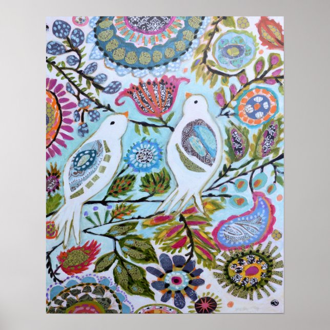 Affiche Oiseaux en papier I (Devant)