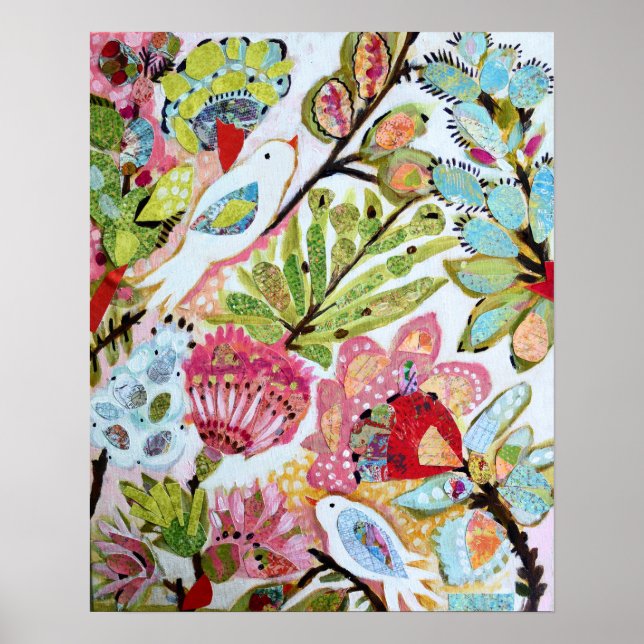 Affiche Oiseaux en papier II (Devant)