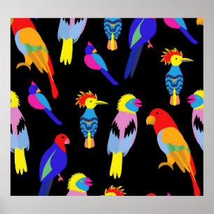 Affiche Oiseaux exotiques Paradis Toucan Motif