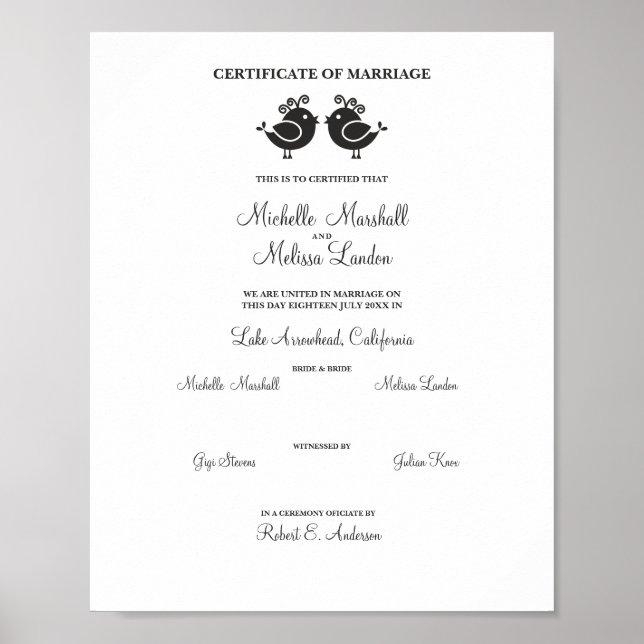 Affiche Oiseaux femelles en noir (Devant)