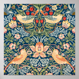 Affiche Oiseaux mignons, Voleurs fraises Art Vintage