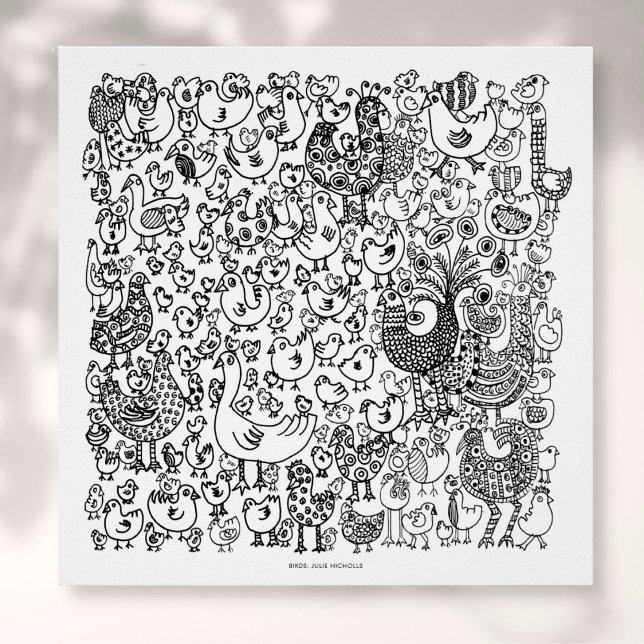 Affiche Oiseaux noir et blanc Dessin Art Imprimer (Créateur téléchargé)