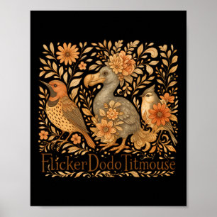 Affiche Oiseaux subtils Flicker Dodo Titmouse Trump résist