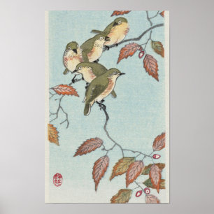 Affiche Oiseaux sur une branche par Ohara Koson