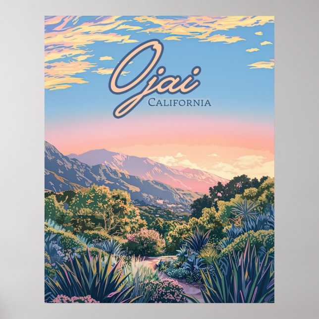 Affiche Ojai California Topa Topa Montagnes Paysage (Devant)