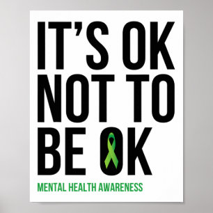 Affiche Ok Not To Be Ok - Ruban Sensibilisation À La Santé