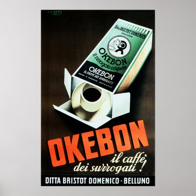Affiche OKEBON CAFFE Instant Italien Café Boisson Publicit (Devant)