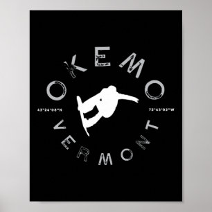 Affiche Okemo Mountain Vermont Graphic Vintage Snowboard T