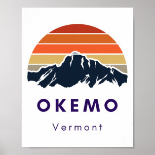 Affiche Okemo Vermont Ski Snowboard Randonnées Cadeaux Pou