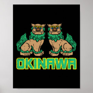 Affiche Okinawa Guardian Lion Shisa Japon Martial japonais