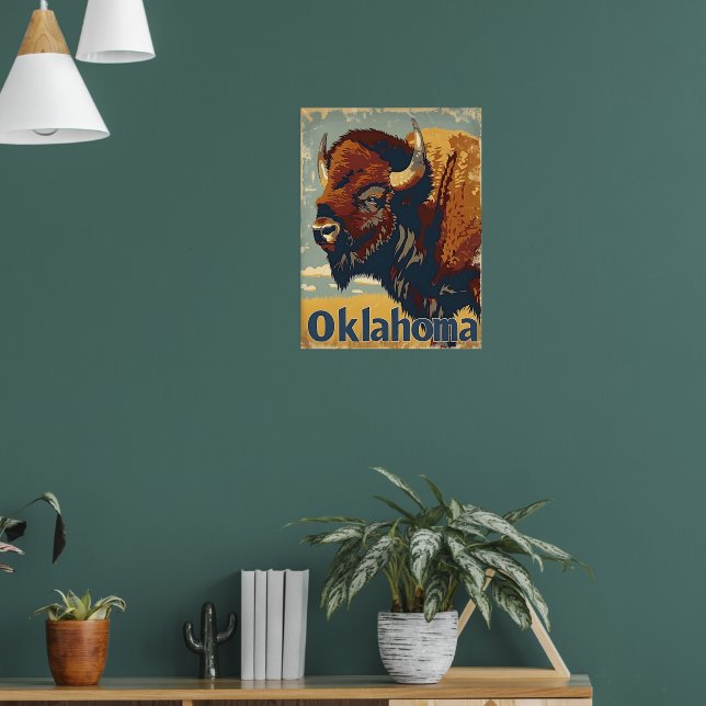 Affiche Oklahoma Bison Vintage (Salon 1)
