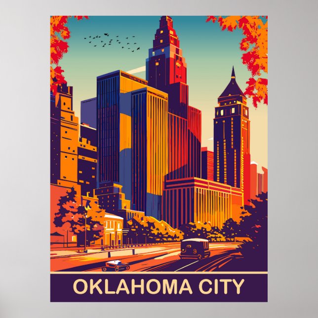 Affiche Oklahoma City en automne, Voyage (Devant)